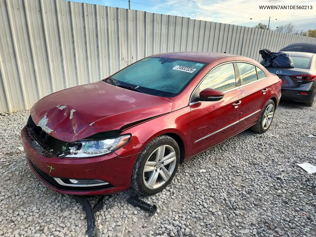VOLKSWAGEN PASSAT CC 2013, VIN WVWBN7AN1DE560213