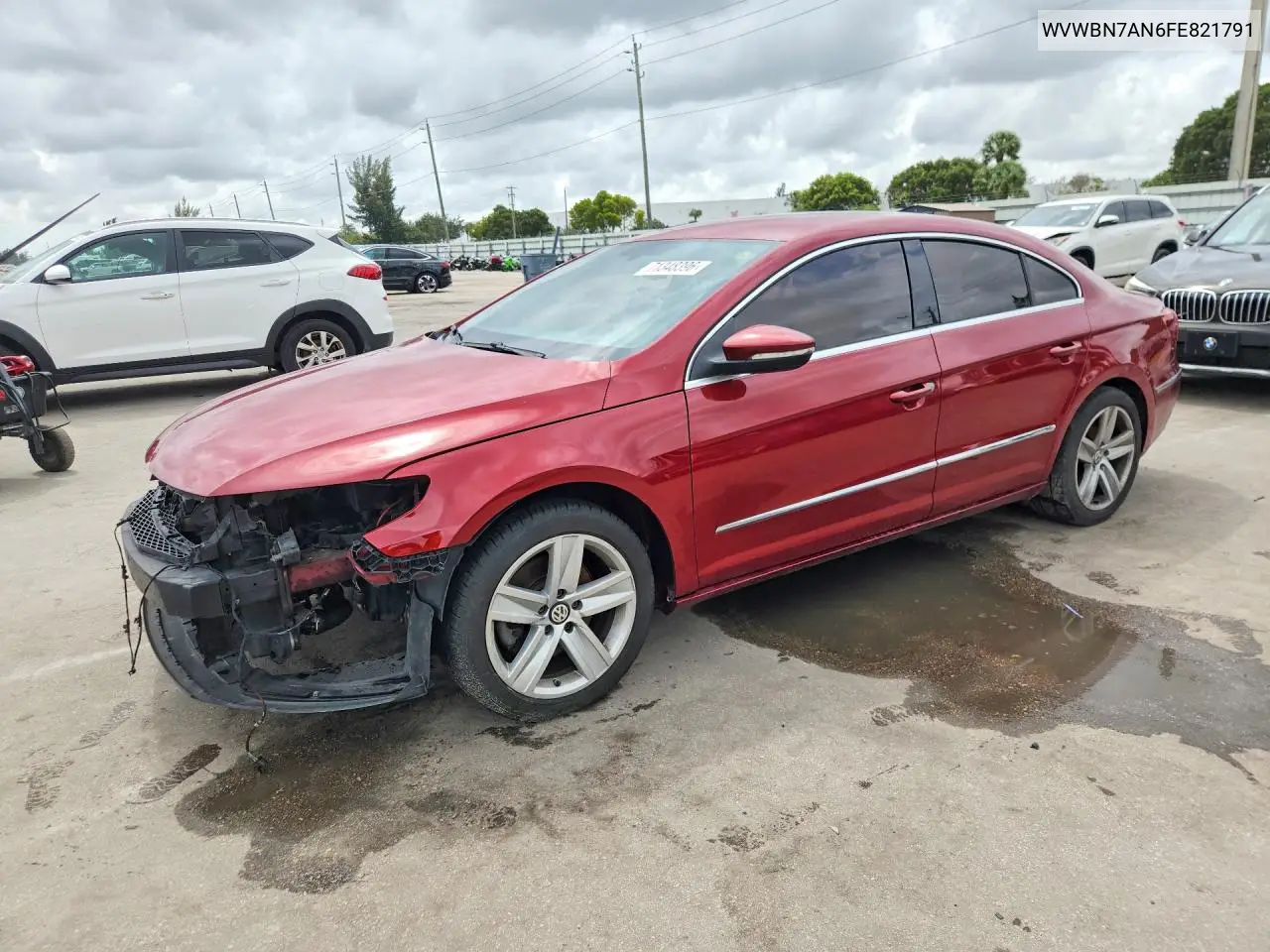 VOLKSWAGEN PASSAT CC 2015, VIN WVWBN7AN6FE821791