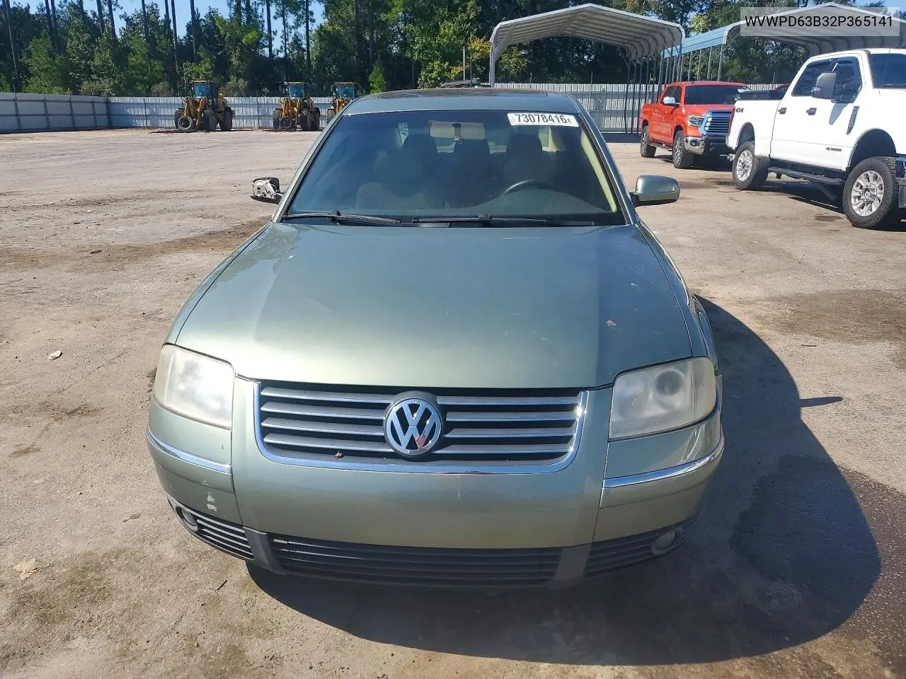 2002 VOLKSWAGEN PASSAT VIN WVWPD63B32P365141 — фото 5