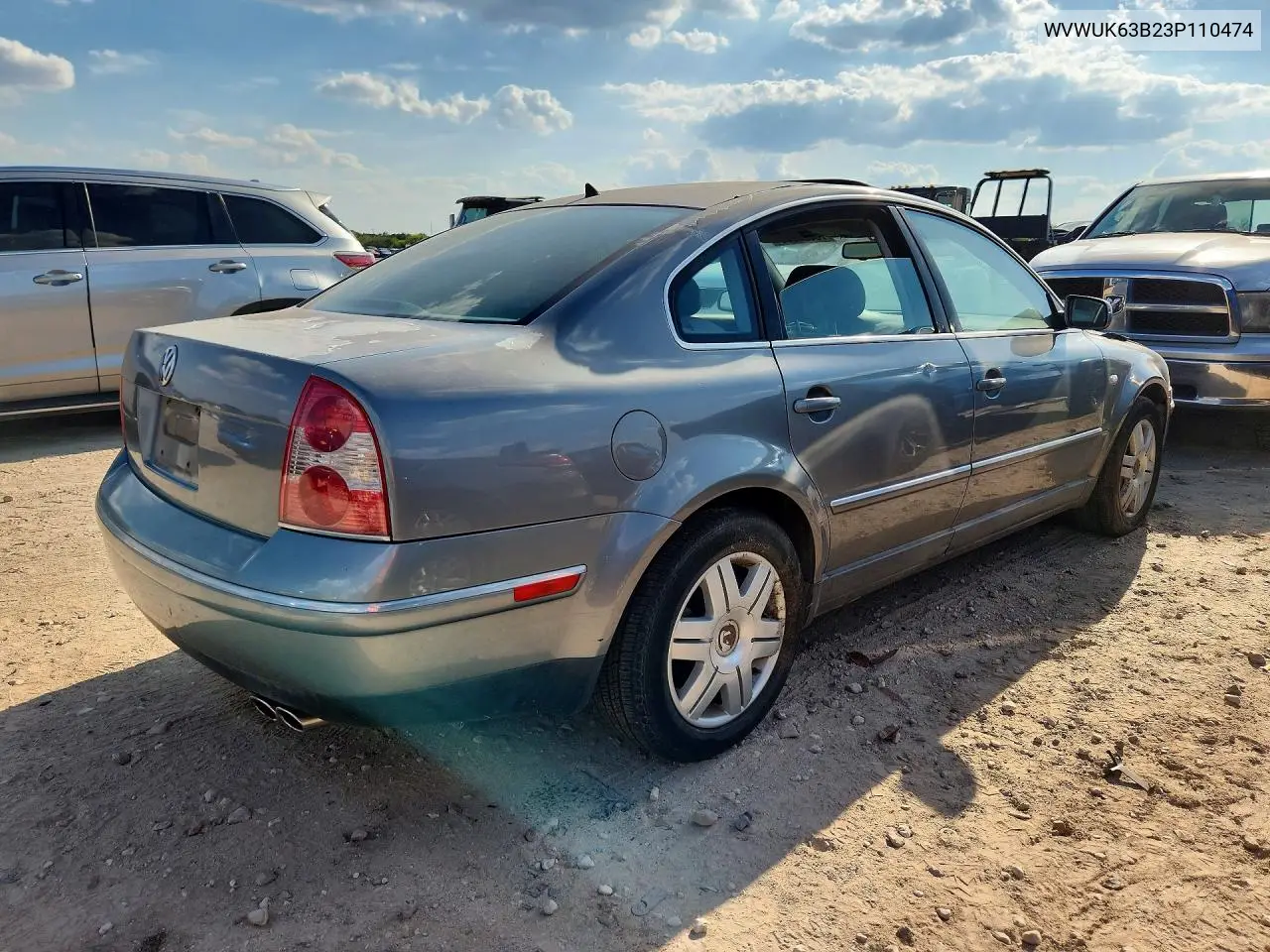 2003 VOLKSWAGEN PASSAT VIN WVWUK63B23P110474 — фото 3