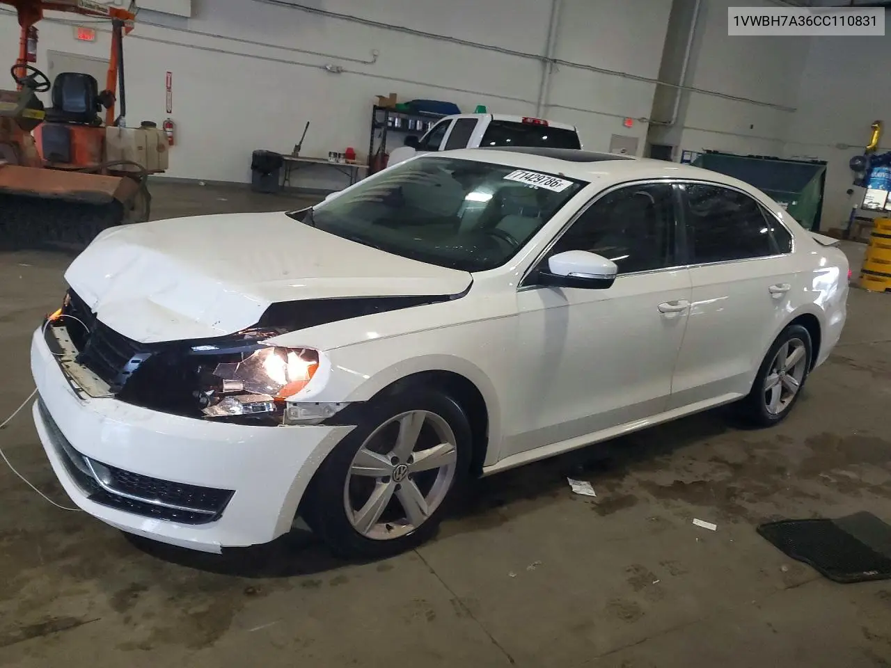 VOLKSWAGEN PASSAT 2012, VIN 1VWBH7A36CC110831