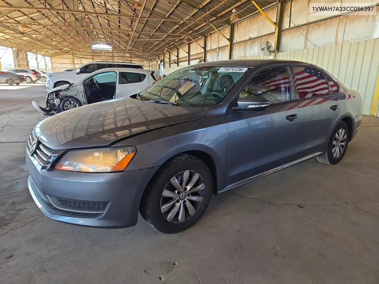 VOLKSWAGEN PASSAT 2012, VIN 1VWAH7A33CC056397