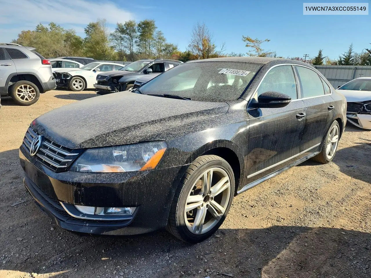 VOLKSWAGEN PASSAT 2012, VIN 1VWCN7A3XCC055149