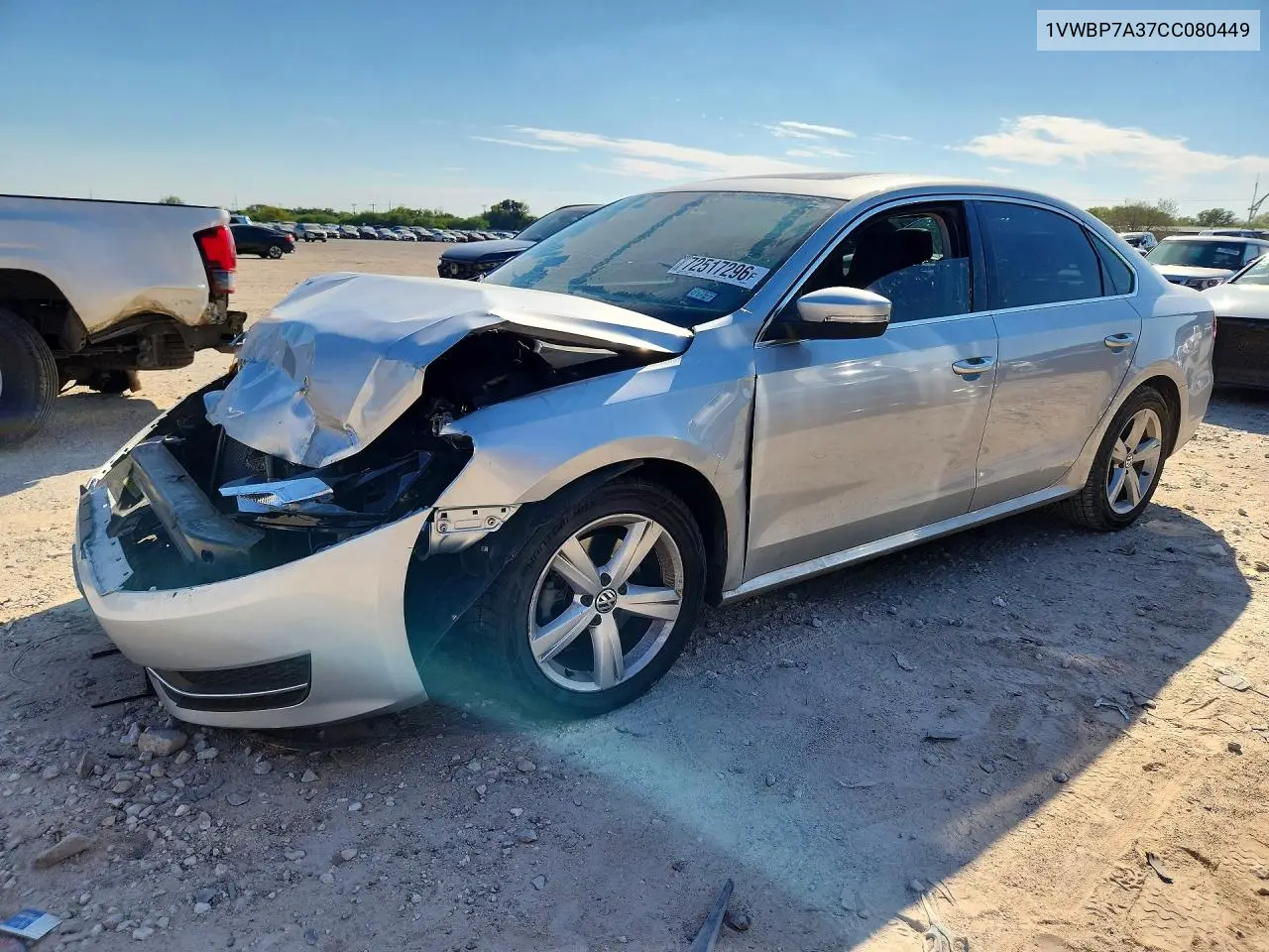 VOLKSWAGEN PASSAT 2012, VIN 1VWBP7A37CC080449