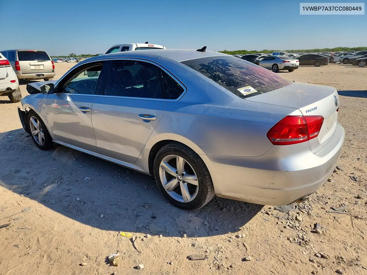 2012 VOLKSWAGEN PASSAT VIN 1VWBP7A37CC080449 — фото 2