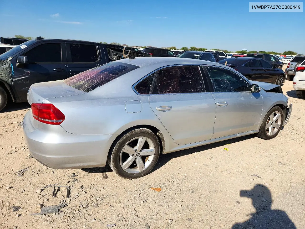 2012 VOLKSWAGEN PASSAT VIN 1VWBP7A37CC080449 — фото 3