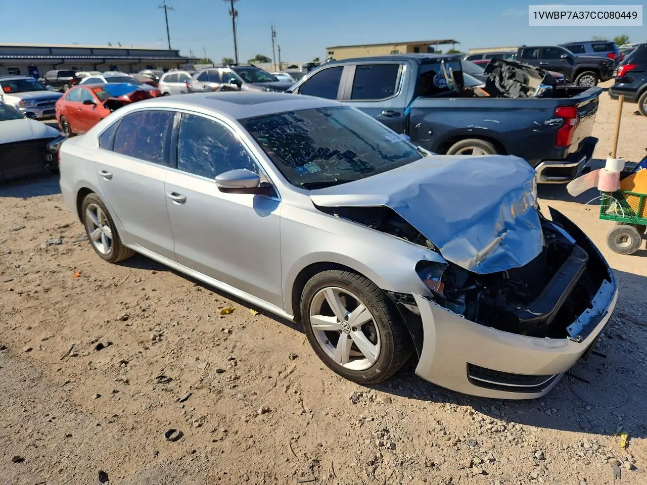 2012 VOLKSWAGEN PASSAT VIN 1VWBP7A37CC080449 — фото 4