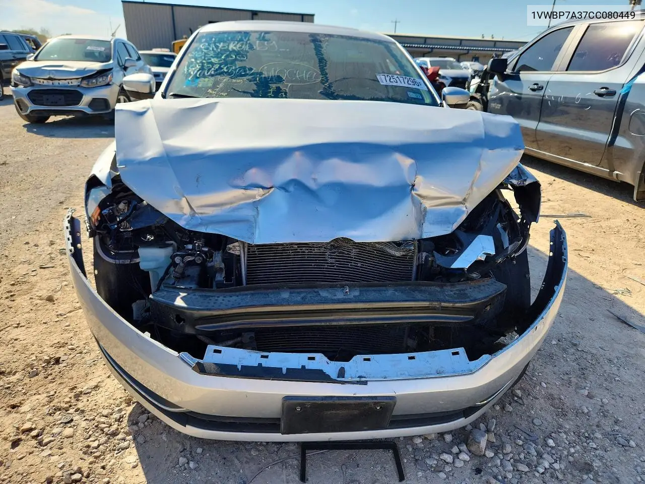 2012 VOLKSWAGEN PASSAT VIN 1VWBP7A37CC080449 — фото 5