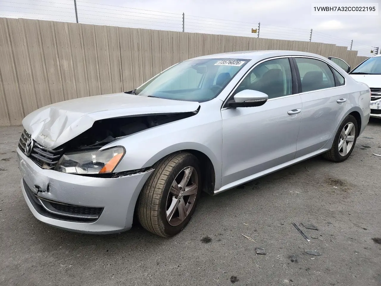 VOLKSWAGEN PASSAT 2012, VIN 1VWBH7A32CC022195