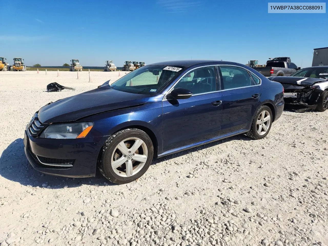 VOLKSWAGEN PASSAT 2012, VIN 1VWBP7A38CC088091