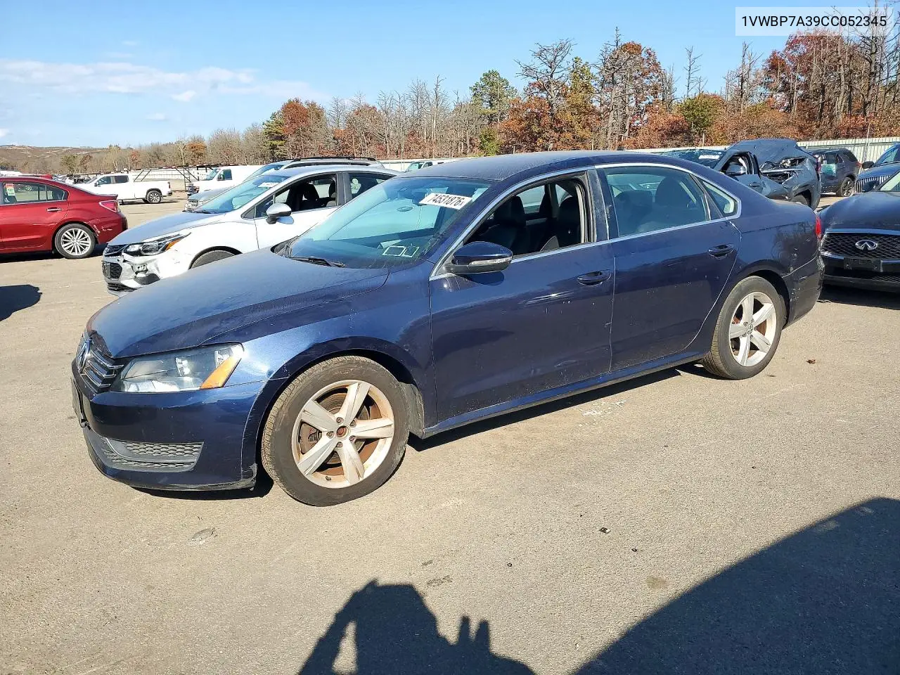 VOLKSWAGEN PASSAT 2012, VIN 1VWBP7A39CC052345