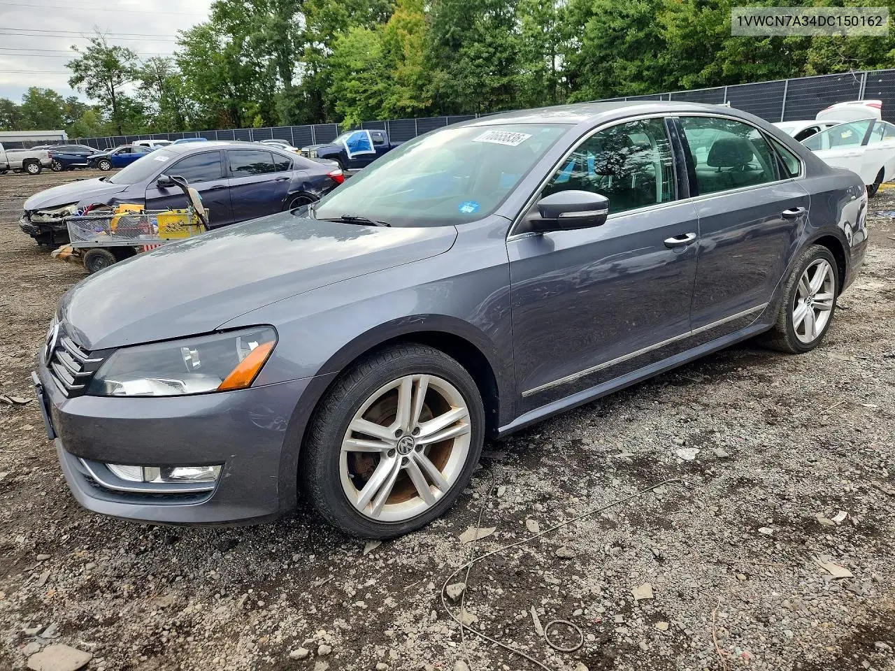VOLKSWAGEN PASSAT 2013, VIN 1VWCN7A34DC150162