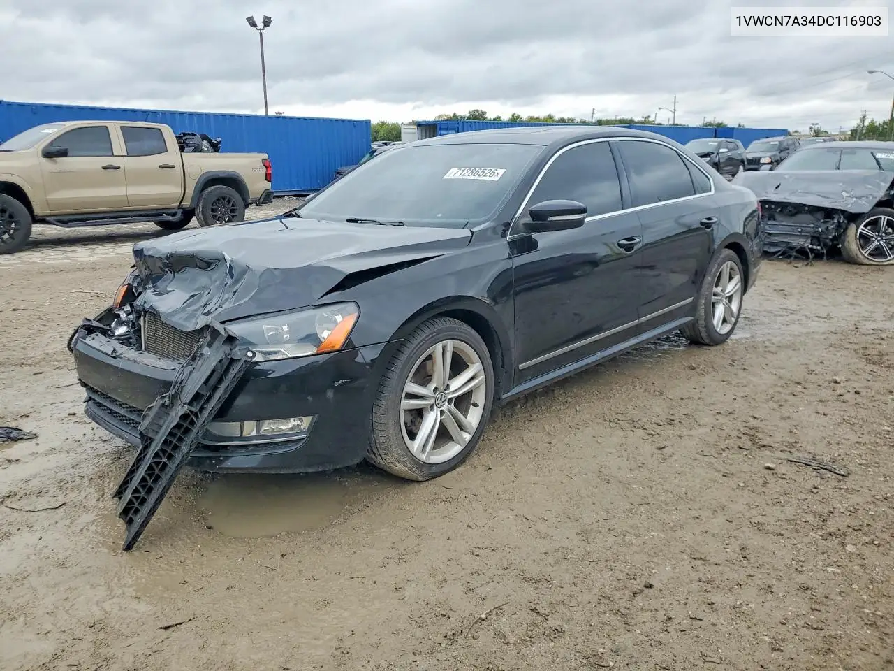VOLKSWAGEN PASSAT 2013, VIN 1VWCN7A34DC116903