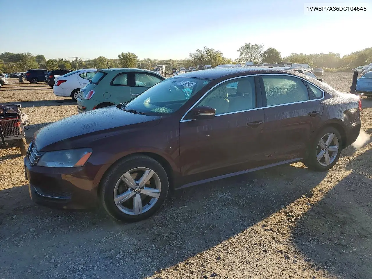 VOLKSWAGEN PASSAT 2013, VIN 1VWBP7A36DC104645