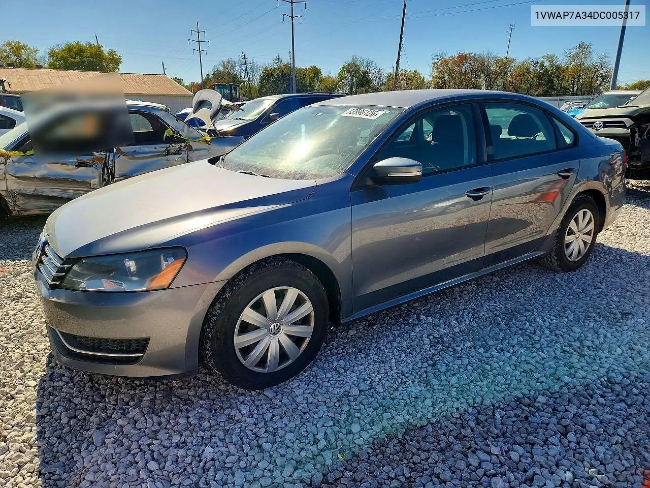 VOLKSWAGEN PASSAT 2013, VIN 1VWAP7A34DC005317