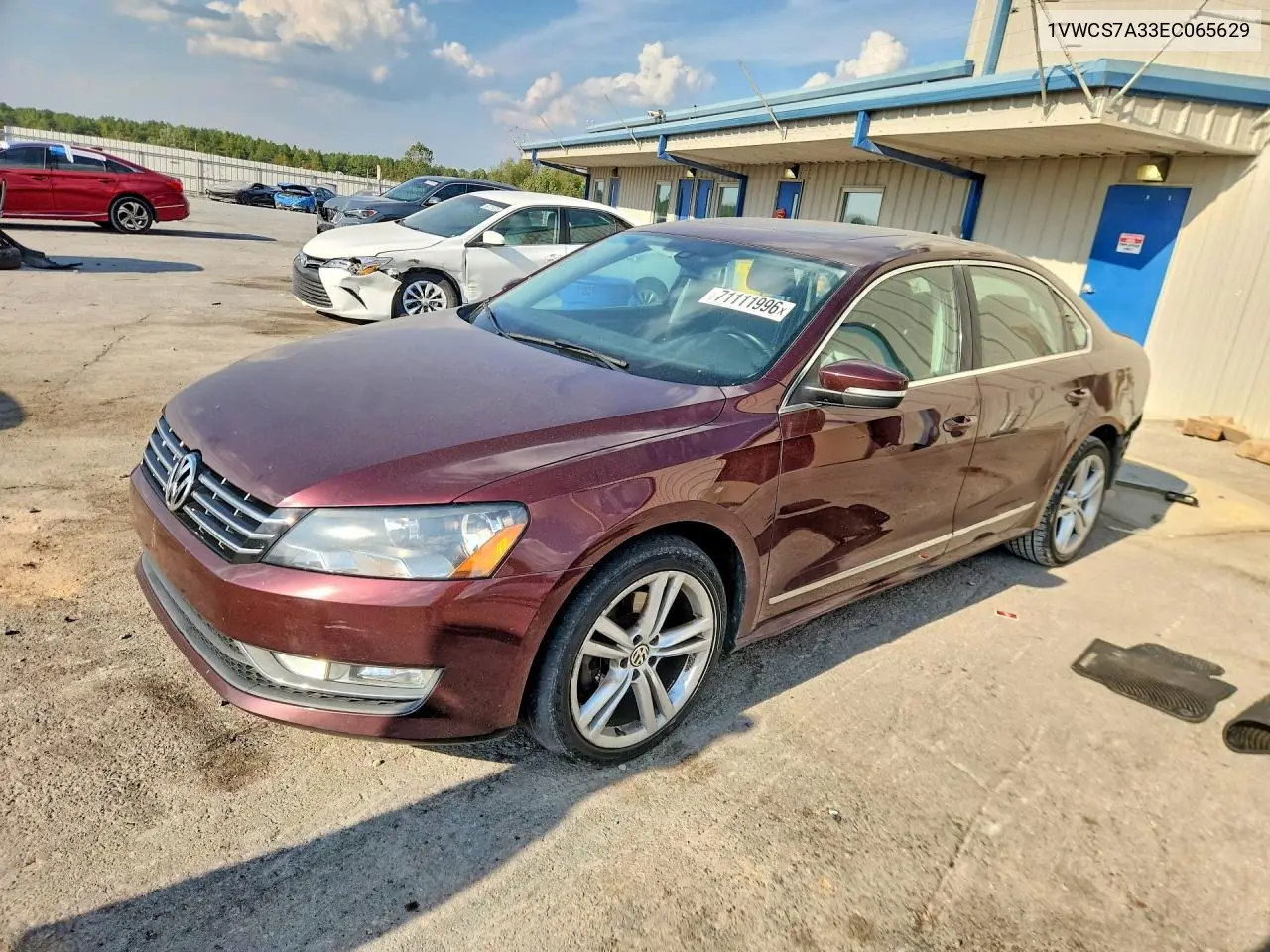 VOLKSWAGEN PASSAT 2014, VIN 1VWCS7A33EC065629