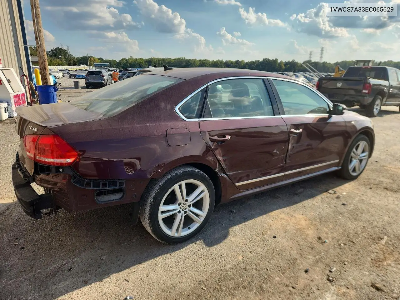 2014 VOLKSWAGEN PASSAT VIN 1VWCS7A33EC065629 — фото 3
