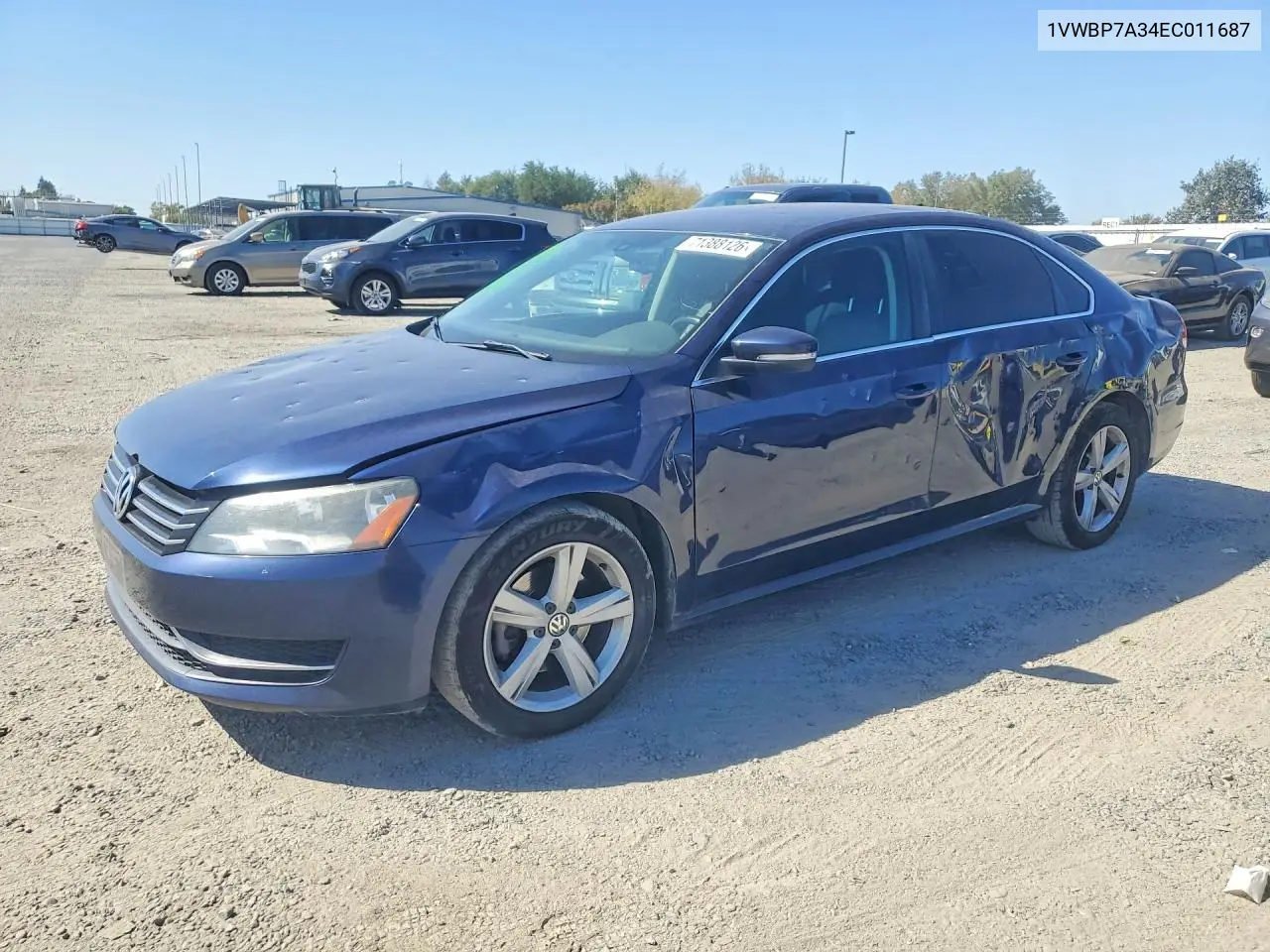 VOLKSWAGEN PASSAT 2014, VIN 1VWBP7A34EC011687