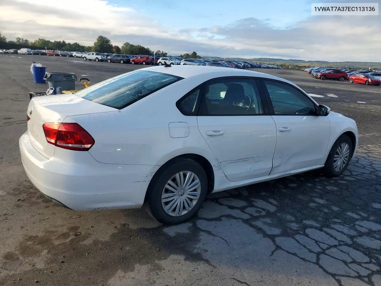 2014 VOLKSWAGEN PASSAT VIN 1VWAT7A37EC113136 — фото 3