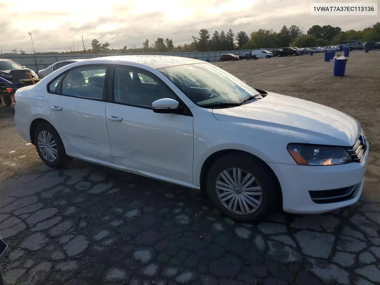 2014 VOLKSWAGEN PASSAT VIN 1VWAT7A37EC113136 — фото 4