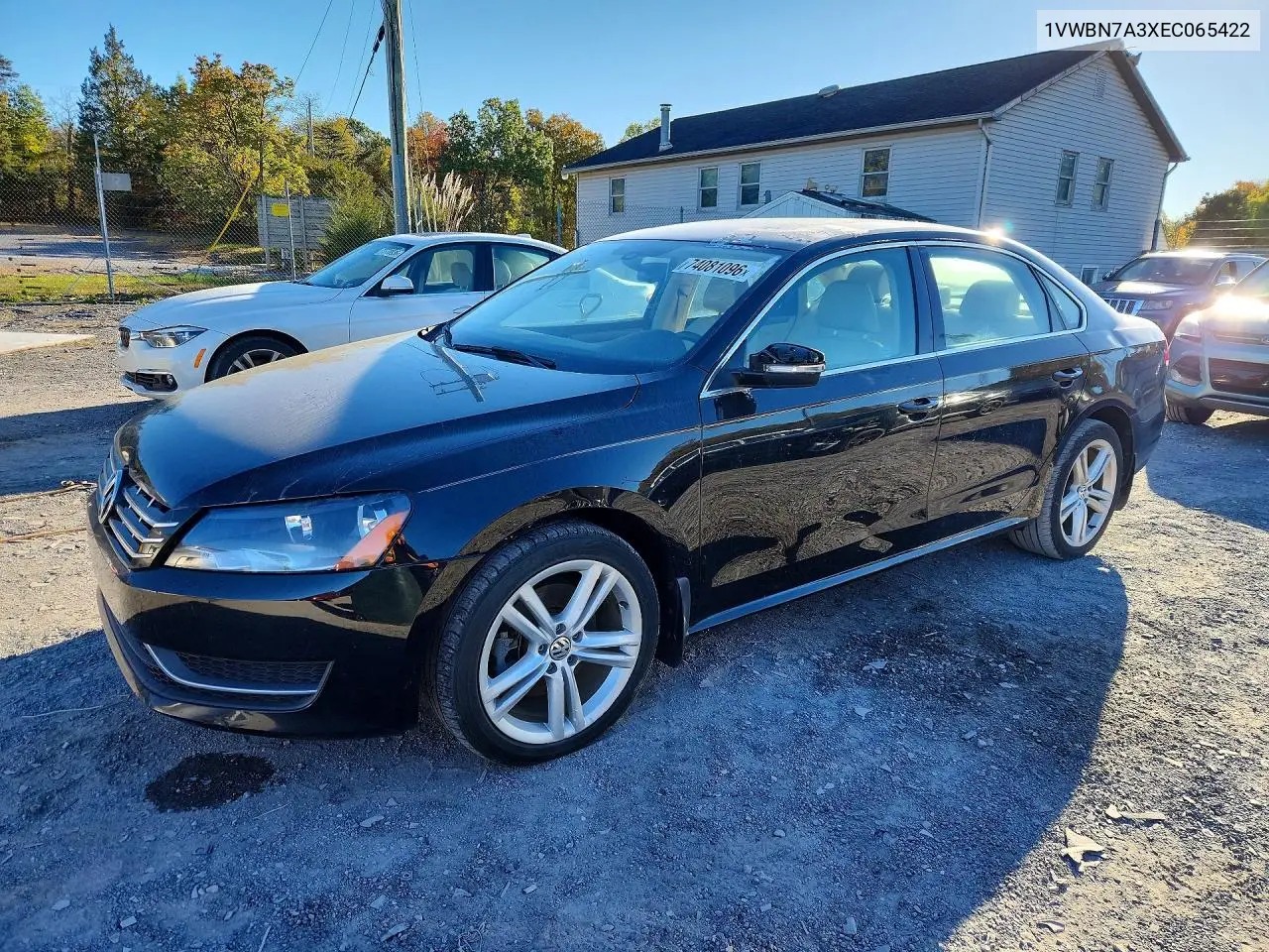 VOLKSWAGEN PASSAT 2014, VIN 1VWBN7A3XEC065422
