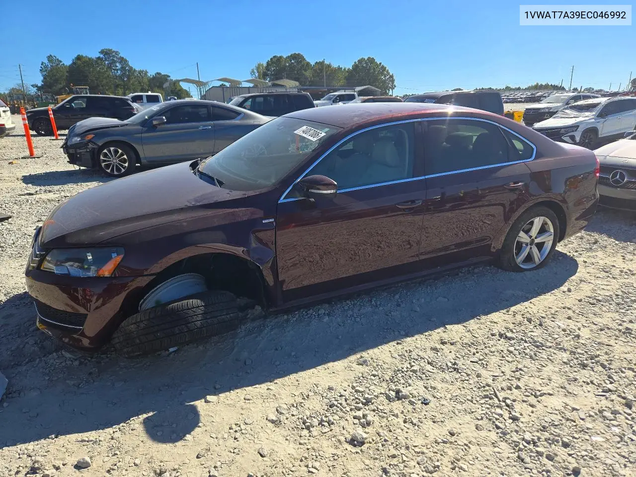 VOLKSWAGEN PASSAT 2014, VIN 1VWAT7A39EC046992