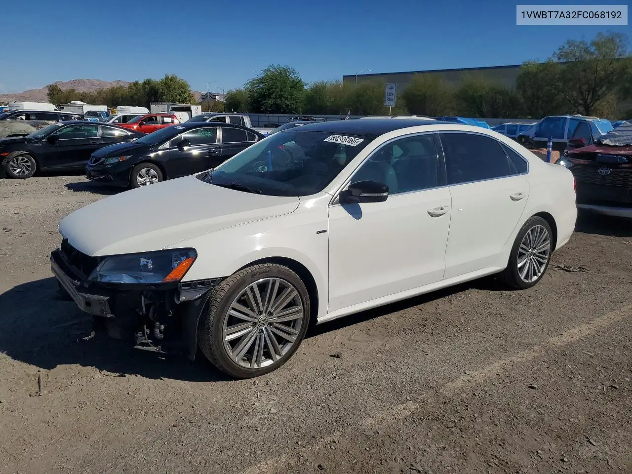 VOLKSWAGEN PASSAT 2015, VIN 1VWBT7A32FC068192