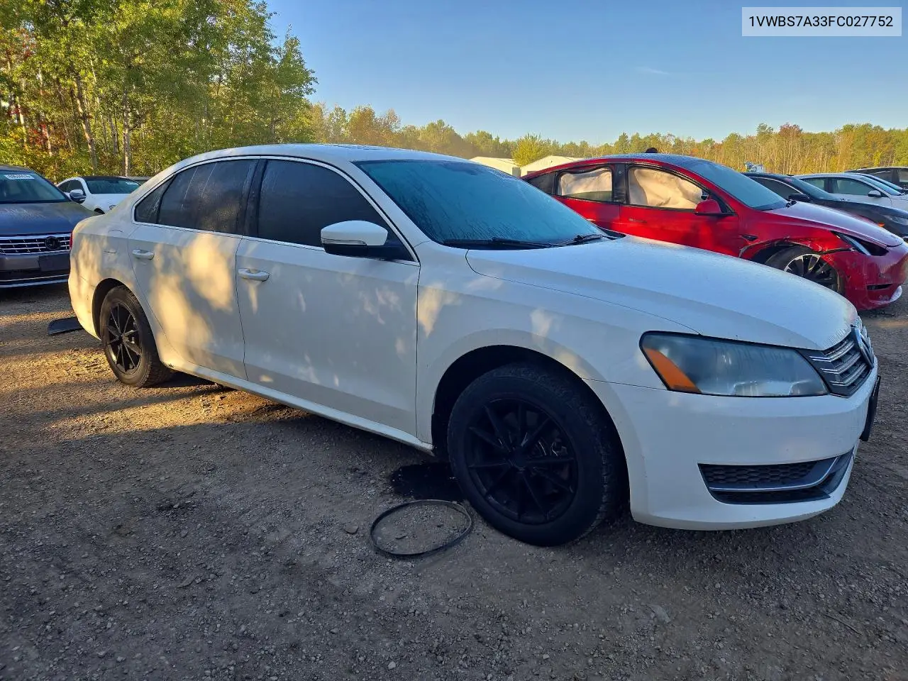 2015 VOLKSWAGEN PASSAT VIN 1VWBS7A33FC027752 — фото 4