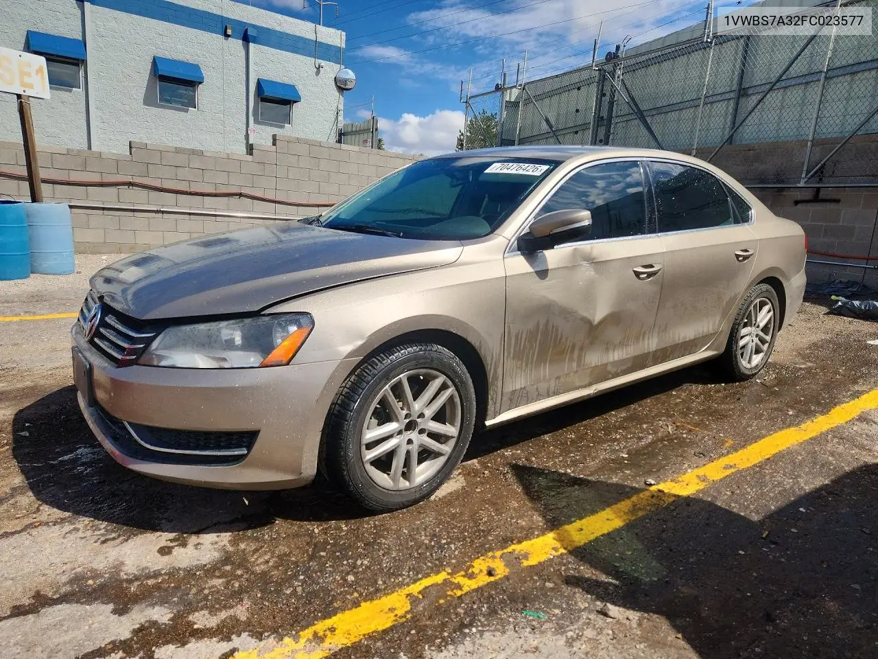 VOLKSWAGEN PASSAT 2015, VIN 1VWBS7A32FC023577
