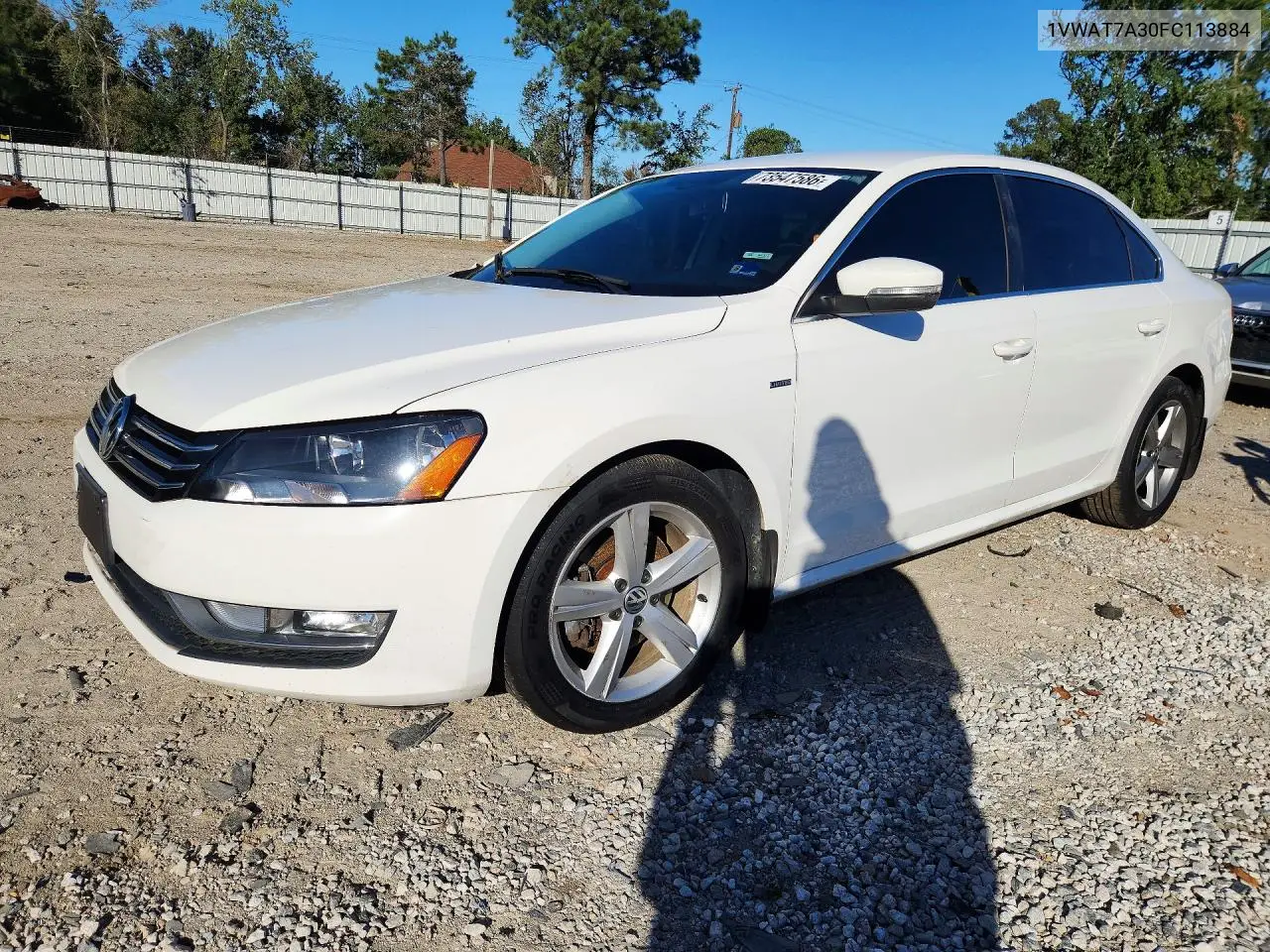 VOLKSWAGEN PASSAT 2015, VIN 1VWAT7A30FC113884