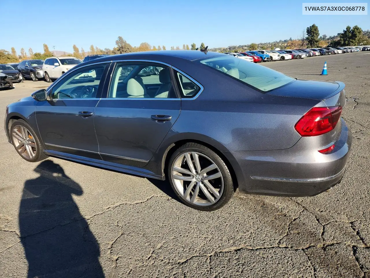 2016 VOLKSWAGEN PASSAT VIN 1VWAS7A3XGC068778 — фото 2