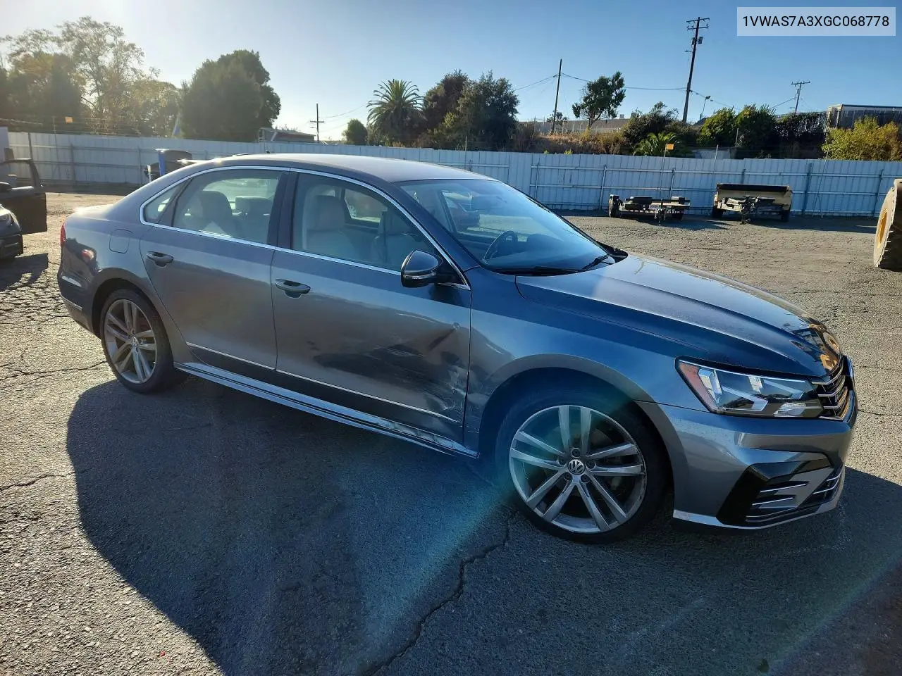 2016 VOLKSWAGEN PASSAT VIN 1VWAS7A3XGC068778 — фото 4