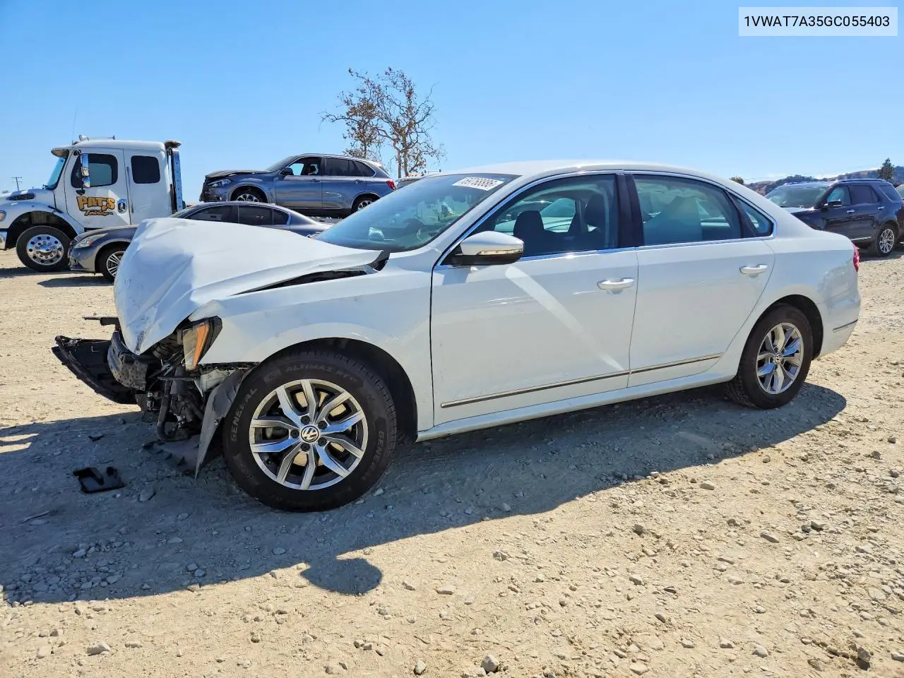VOLKSWAGEN PASSAT 2016, VIN 1VWAT7A35GC055403