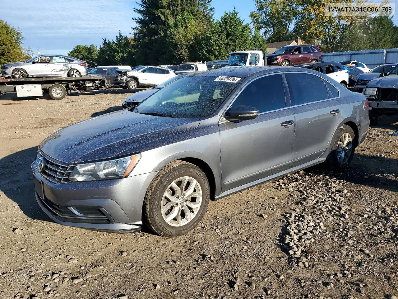VOLKSWAGEN PASSAT 2016, VIN 1VWAT7A34GC061709