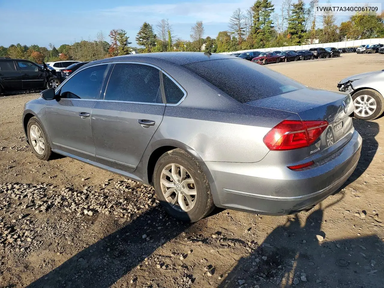 2016 VOLKSWAGEN PASSAT VIN 1VWAT7A34GC061709 — фото 2
