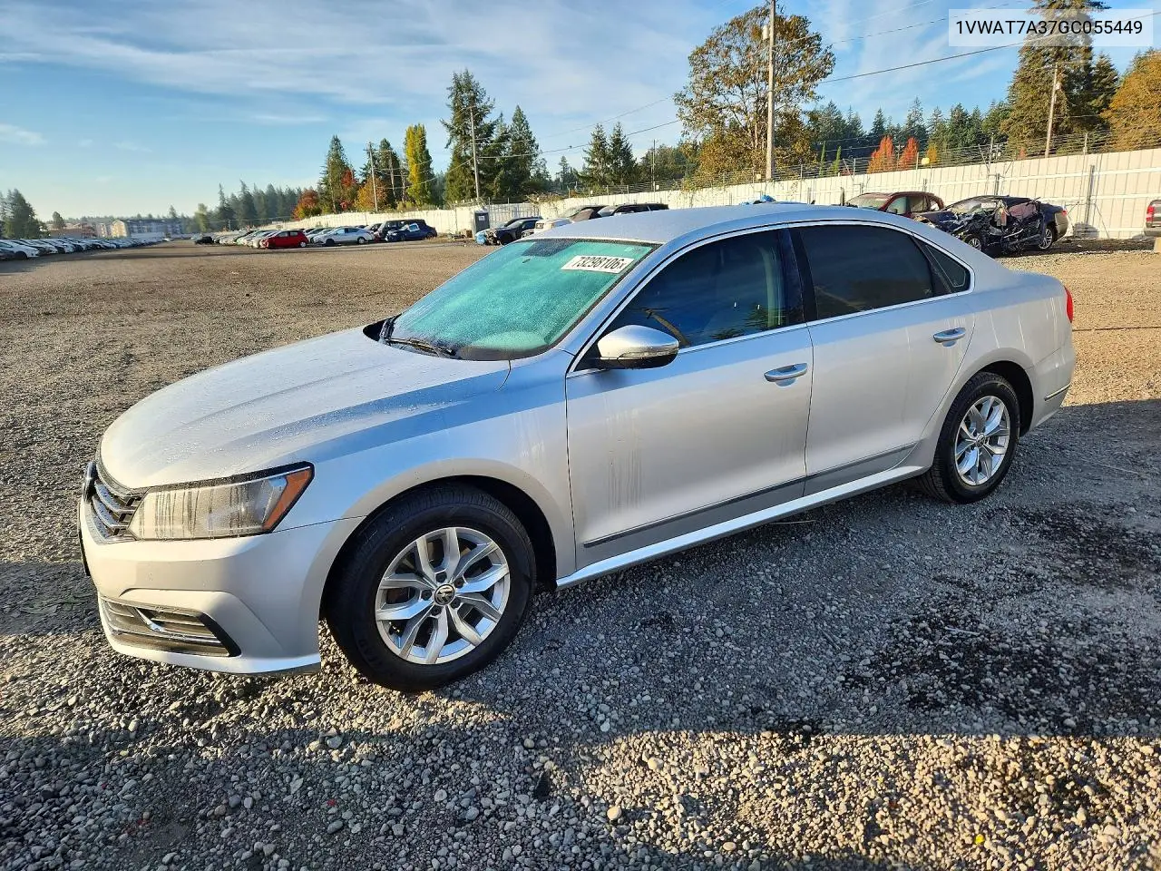 VOLKSWAGEN PASSAT 2016, VIN 1VWAT7A37GC055449
