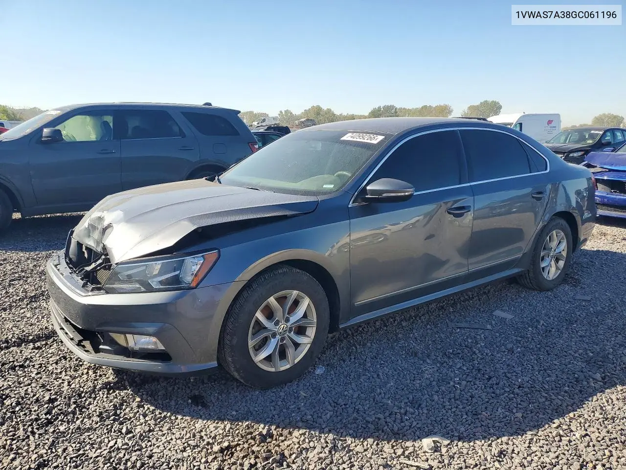 VOLKSWAGEN PASSAT 2016, VIN 1VWAS7A38GC061196