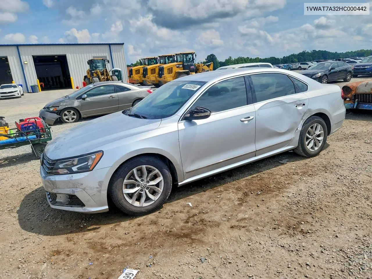 VOLKSWAGEN PASSAT 2017, VIN 1VWAT7A32HC000442