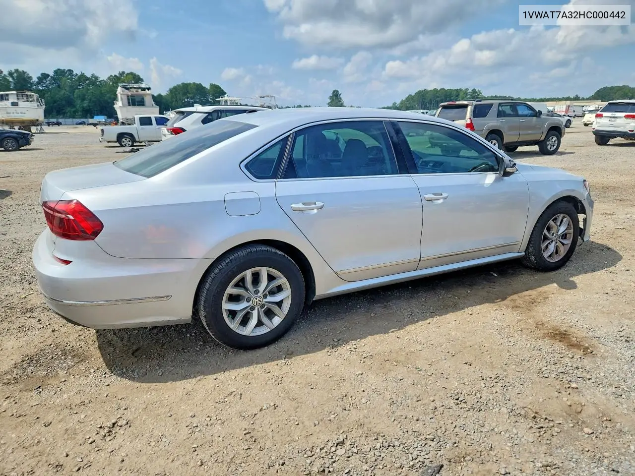 2017 VOLKSWAGEN PASSAT VIN 1VWAT7A32HC000442 — фото 3