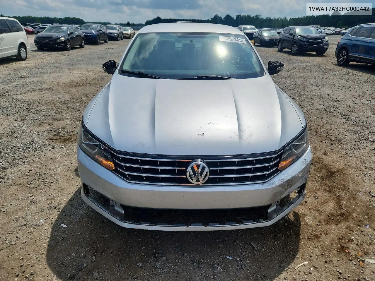 2017 VOLKSWAGEN PASSAT VIN 1VWAT7A32HC000442 — фото 5