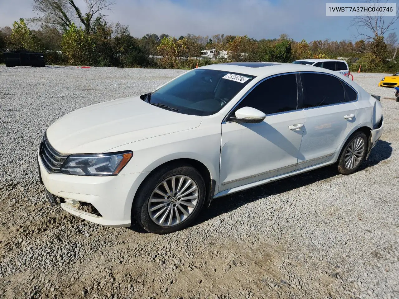 VOLKSWAGEN PASSAT 2017, VIN 1VWBT7A37HC040746