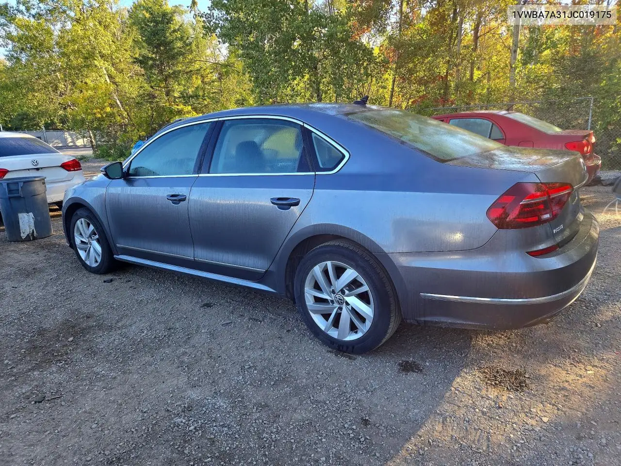 2018 VOLKSWAGEN PASSAT VIN 1VWBA7A31JC019175 — фото 2