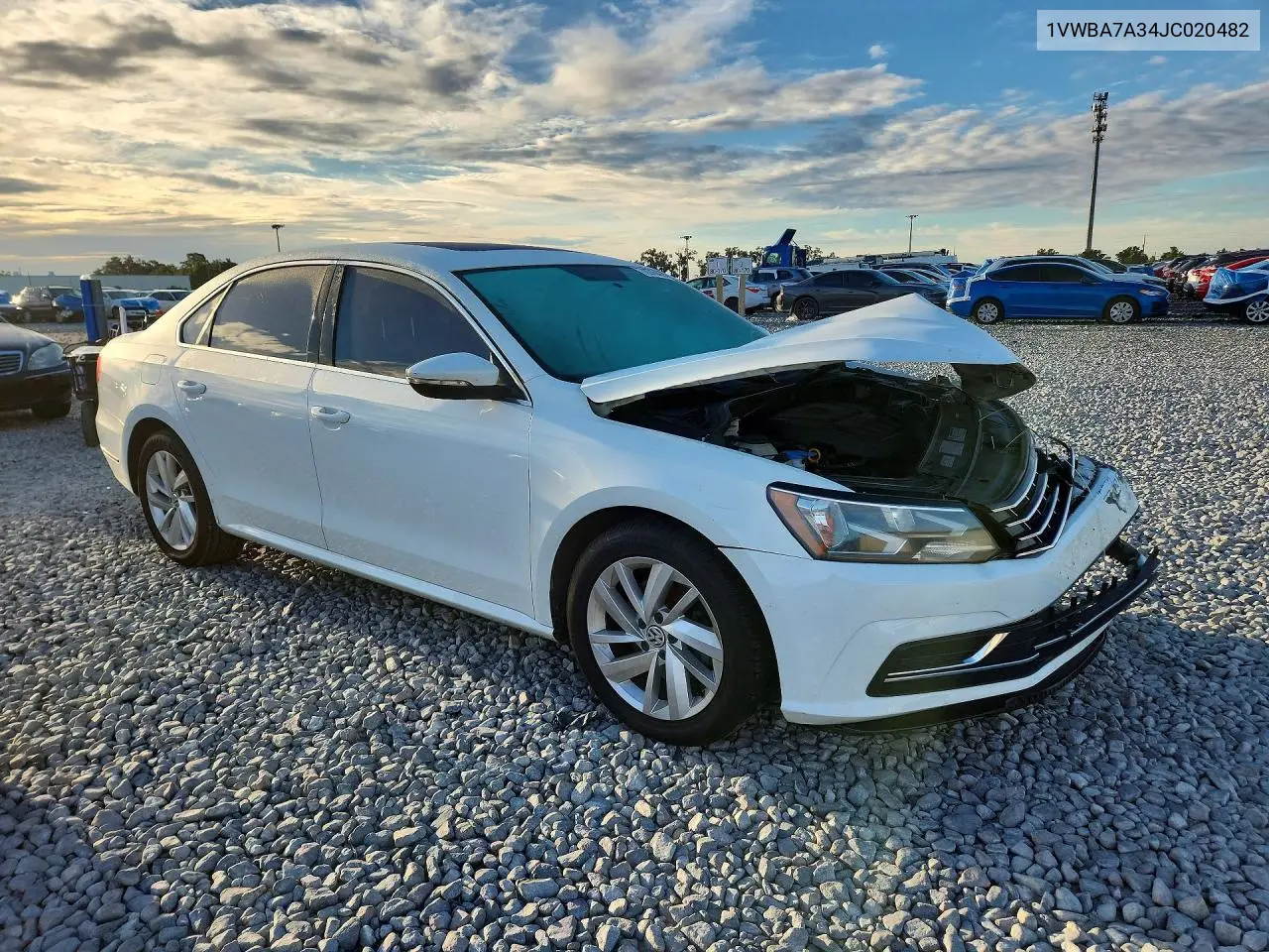 2018 VOLKSWAGEN PASSAT VIN 1VWBA7A34JC020482 — фото 4