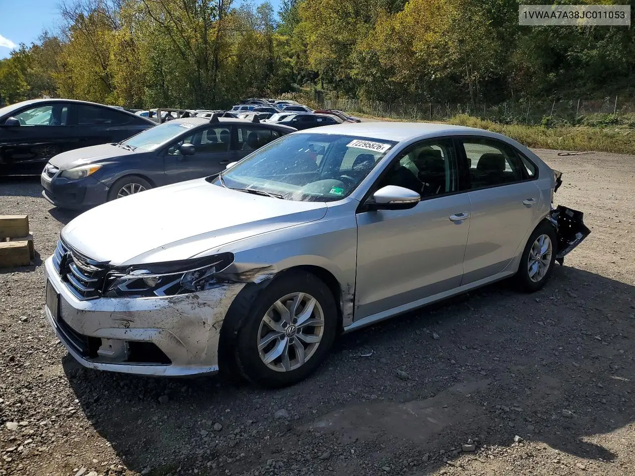 VOLKSWAGEN PASSAT 2018, VIN 1VWAA7A38JC011053