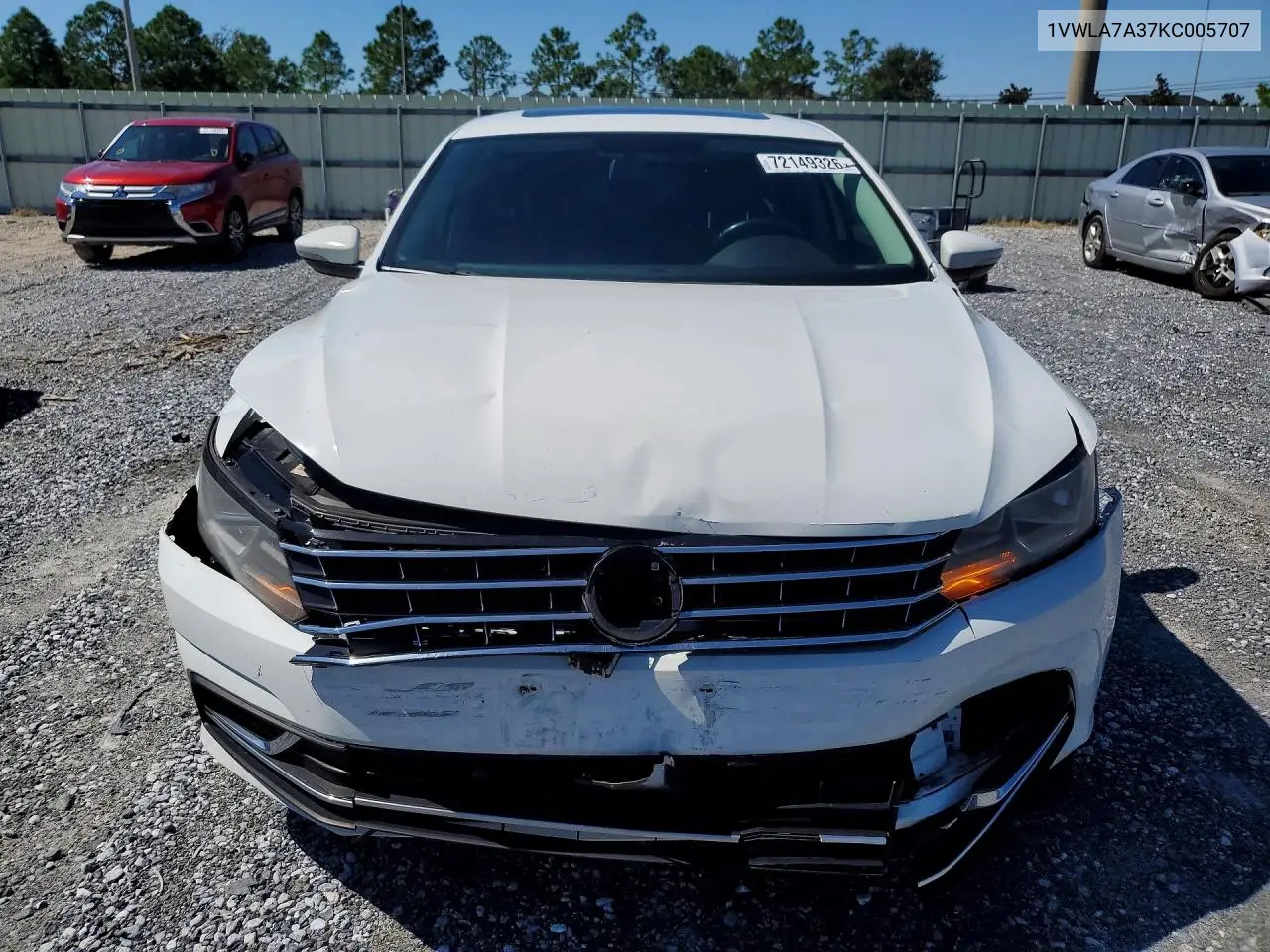 2019 VOLKSWAGEN PASSAT VIN 1VWLA7A37KC005707 — фото 5