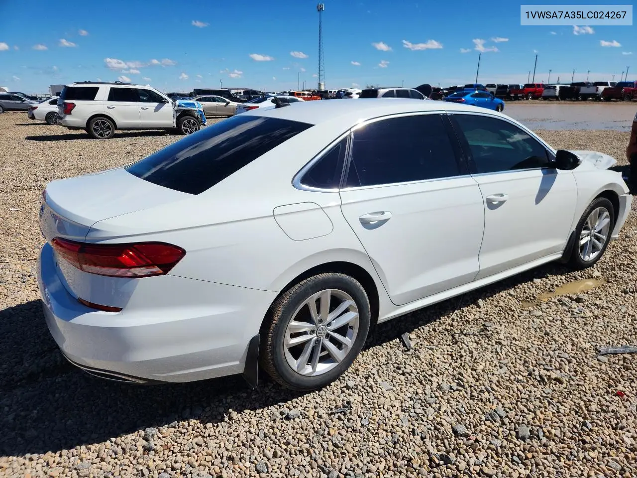 2020 VOLKSWAGEN PASSAT VIN 1VWSA7A35LC024267 — фото 3