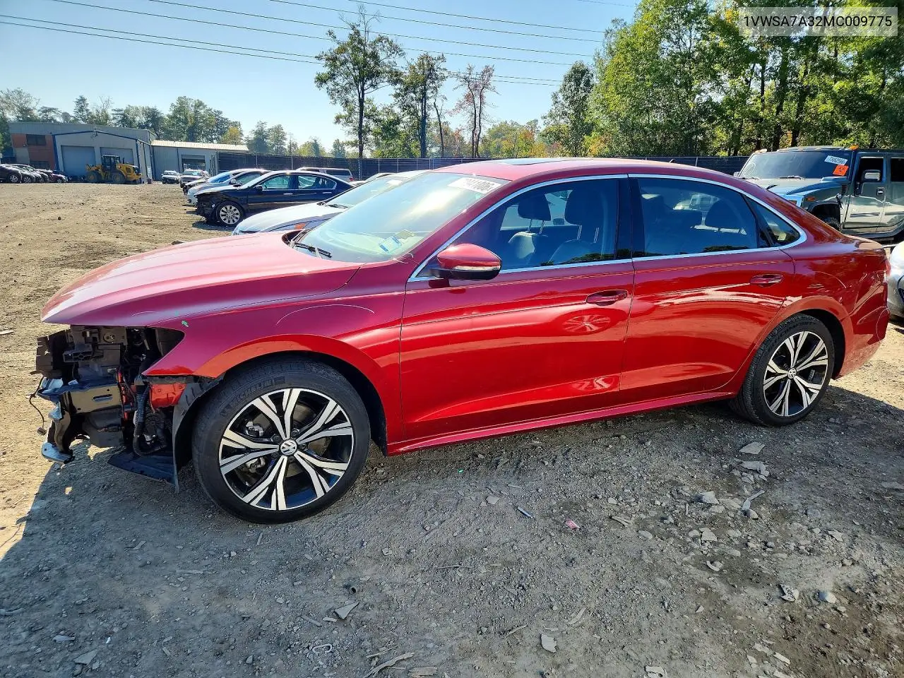 VOLKSWAGEN PASSAT 2021, VIN 1VWSA7A32MC009775