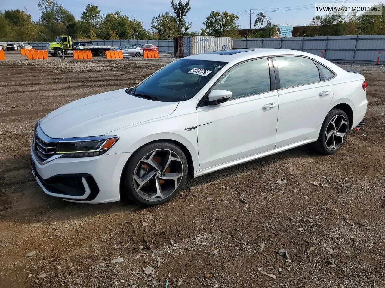VOLKSWAGEN PASSAT 2021, VIN 1VWMA7A31MC011963