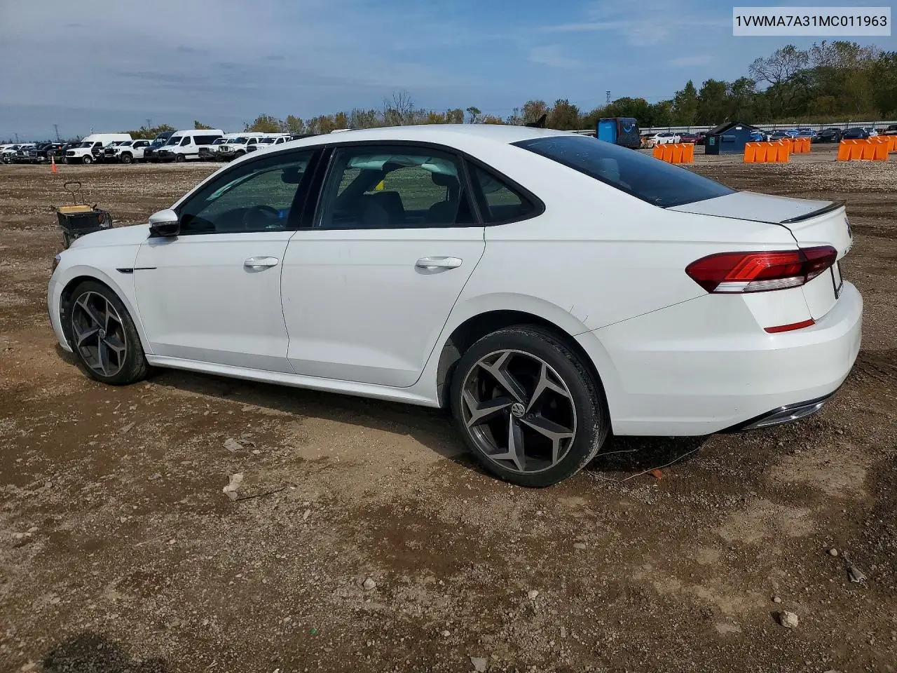 2021 VOLKSWAGEN PASSAT VIN 1VWMA7A31MC011963 — фото 2