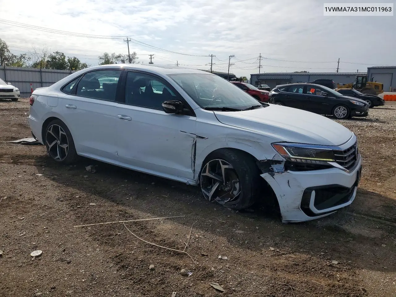 2021 VOLKSWAGEN PASSAT VIN 1VWMA7A31MC011963 — фото 4